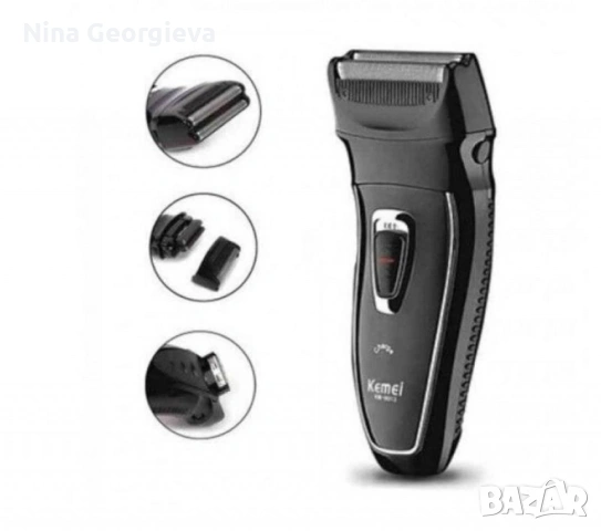 Тример за мъже Kemei KM-8013 с миеща се глава, Черен, снимка 2 - Тримери - 53874364