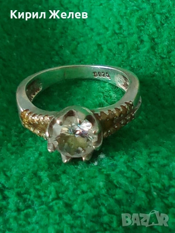 ЕМАЙЛИРАН СКЪПОЦЕНЕН СРЕБЪРЕН ПРЪСТЕН СРЕБРО S925 с ЮВЕЛИРНО ФАСЕТИРАН БЛЕСТЯЩ ЦИРКОН 47544, снимка 13 - Пръстени - 50489280