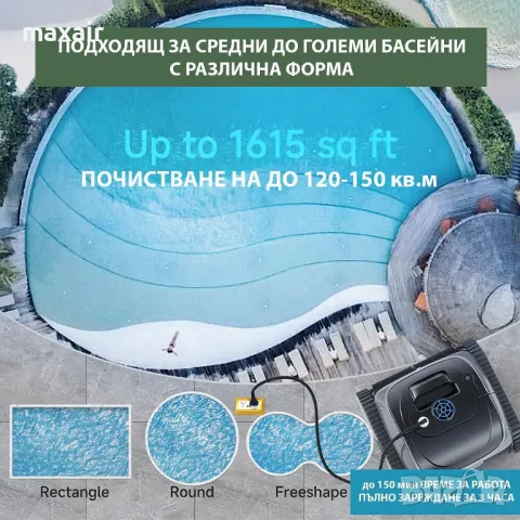 Безкабелен робот за басейни Wybot C1 * Безплатна доставка * Гаранция 2 години, снимка 10 - Други стоки за дома - 49684496