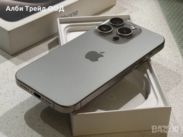iPhone 15 Pro 128GB Natural Titanium – Като НОВ, 95% Батерия.