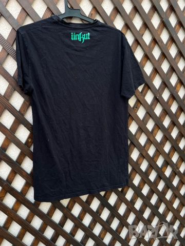 Мъжка тениска Unkut Dada Noir Typo Vert Fluo — размер М, снимка 4 - Тениски - 46467971
