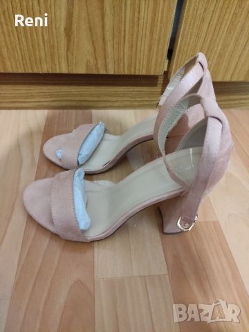 Обувки на висок ток, цвят пудра- 37, снимка 1 - Дамски обувки на ток - 45713102