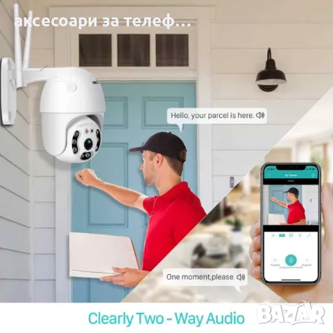 WiFi безжична IP камера 5MP FULL-HD 1080P с нощно виждане 360, снимка 6 - Камери - 49072466