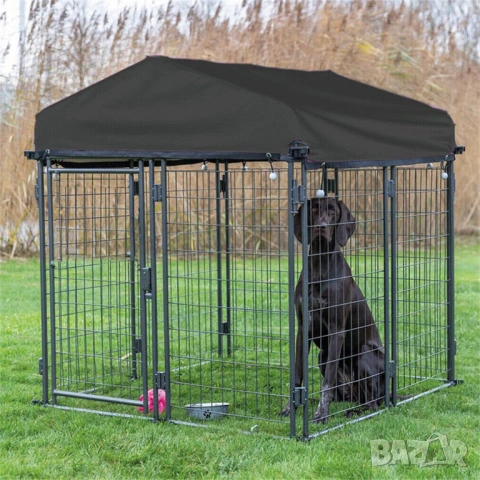 Голяма дворна клетка за куче с покрив / Метално заграждение за куче, снимка 6 - За кучета - 53062251