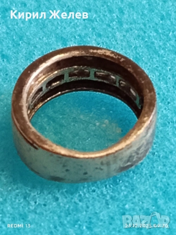 Сребърен пръстен тип СПИНЕР с кристали ръчна изработка 38860, снимка 5 - Пръстени - 52881597