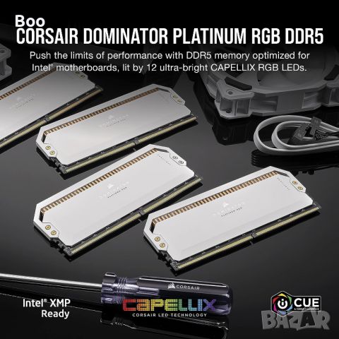 Рам памет Corsair Dominator Platinum RGB 2x16GB 32GB DDR5 6200Mhz, снимка 3 - RAM памет - 46072901