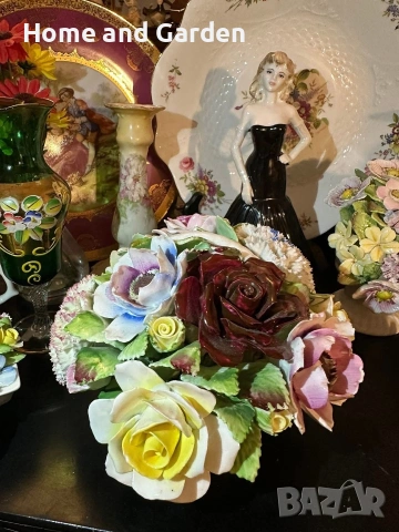 Royal Doulton England 1966 цветна кошница порцелан Bone China, снимка 6 - Колекции - 54026187