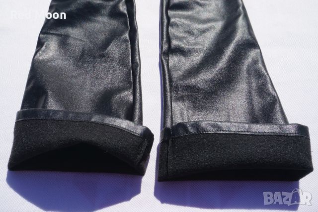 Дълги Черни Ръкавици От Изкуствена Кожа Размер S, снимка 14 - Ръкавици - 45483178