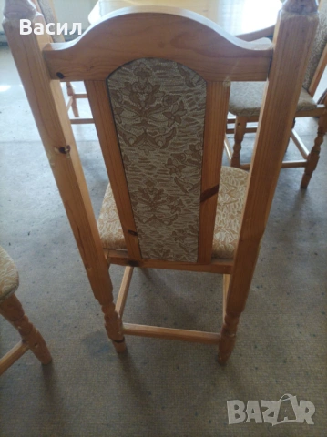 Трапезна разтегателна  маса + 6 стола, снимка 7 - Маси - 53690857