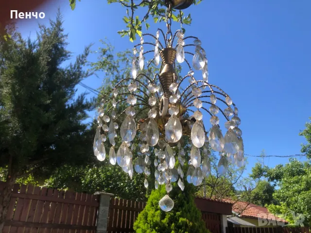 старинен кристален полилей, снимка 8 - Антикварни и старинни предмети - 50342593