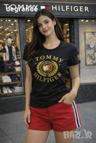 🎯Дамска Тениска Tommy Hilfiger налична в ЧЕРНО БЯЛО СИНЬО, снимка 2 - Тениски - 53950661