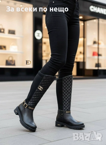 Chanel Дамски Черни Зимни Ботуши Шанел Код SK249