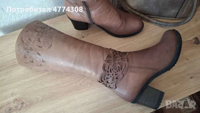 Ботуши от естествена кожа, номер 39, , снимка 2 - Дамски ботуши - 53938244