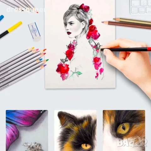 4816 Творчески Сет за Художници: 3 Вида Моливи и Луксозен Скицник за Рисуване, снимка 8 - Ученически пособия, канцеларски материали - 53727438