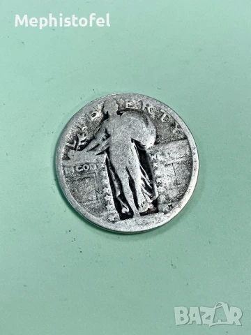 1/4 долар (Quarter) 1917-1930 г, САЩ - сребърна монета, снимка 3 - Нумизматика и бонистика - 51047691
