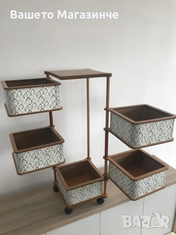 Стилни дървени стилажи с метална декорация за дома и офиса, снимка 2 - Декорация за дома - 53514924