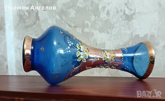 Кристална ваза Бохемия-Чехия , снимка 9 - Вази - 48203112