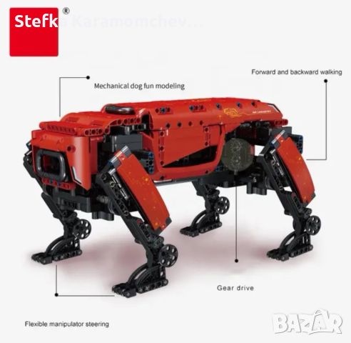 Електрическо куче робот за сглобяване - 936 части с дистанционно управление, снимка 8 - Образователни игри - 45186561