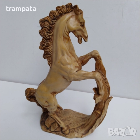 НАЙ ДОБРАТА ОФЕРТА Стара фигура на кон от алабастър, снимка 3 - Антикварни и старинни предмети - 52637659