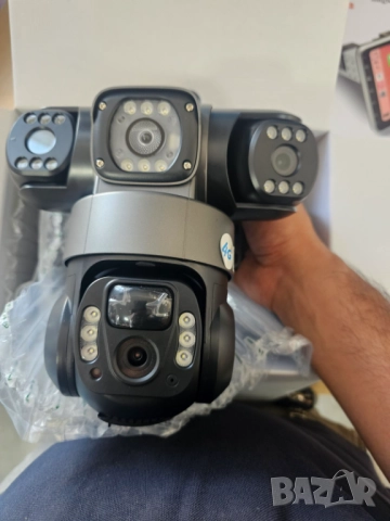 Соларна камера 6MP Full HD, с четири обектива, движение, нощно виждане, двупосочна комуникация, IP66, снимка 2 - IP камери - 51594214
