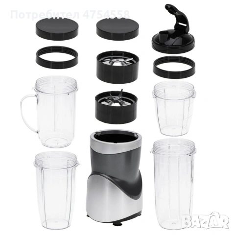 Мощен блендер за смутита с пълен комплект чаши и бутилки - BPA Free, импулсен режим, снимка 7 - Блендери - 54274078