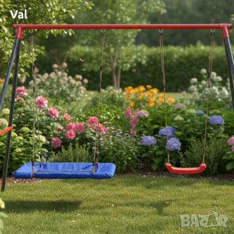 Двойна градинска люлка - класическа и щъркелово гнездо - гарантиран релакс и удоволствие, снимка 4 - Други - 53822373