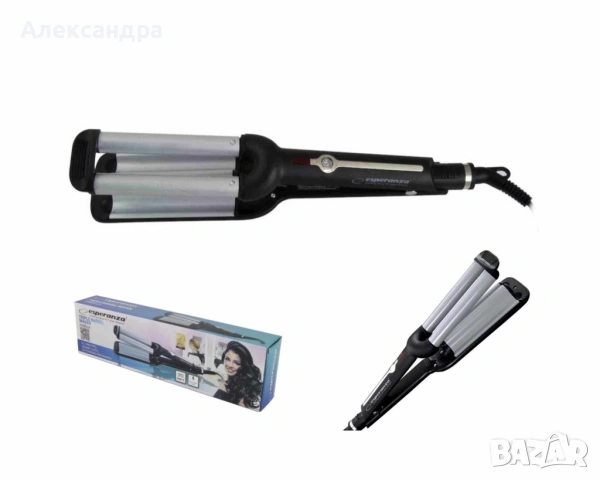 Ретро преса за коса Esperanza Isabella EBL013, 55W, Керамично покритие, 200 C, Черен/сив, 2 ГОДИНИ Г, снимка 4 - Аксесоари за коса - 53512386