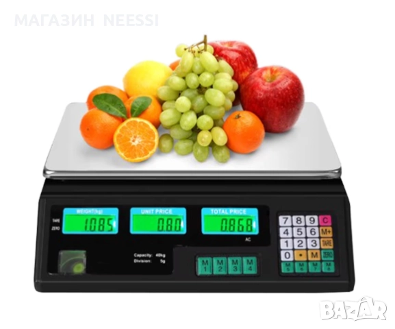 Електронна магазинна везна до 40 кг, LCD, везна за страната, автоматично спиране, смяна на единиците, снимка 2 - Друга електроника - 52553158
