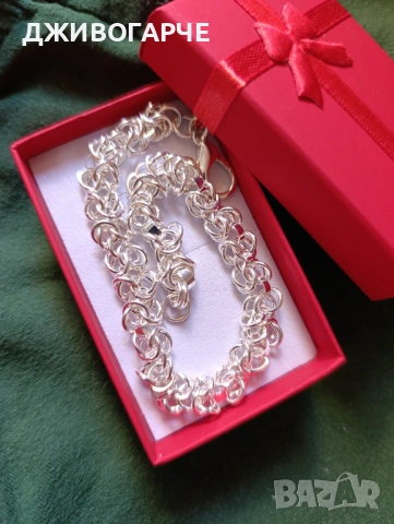 Нова,масивна сребърна гривна. Дълга и широка. В луксозна, подаръчна кутия., снимка 3 - Гривни - 41464485