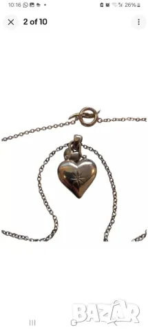 Historic Hallmarked sterling silver necklace hearts 💕 , снимка 4 - Колиета, медальони, синджири - 48292128