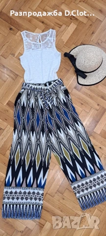 лот широк панталон с бял топ дантела