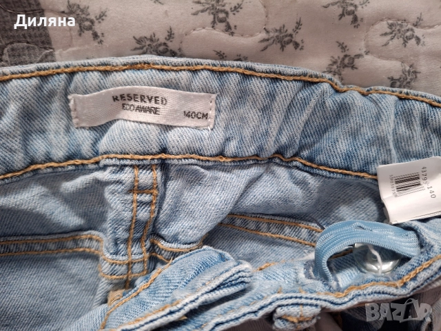 Използвани дънки за момиче Reserved 140 см, снимка 3 - Детски панталони и дънки - 51654576