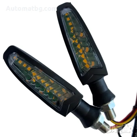 Мигачи мото Automat,  С бягащ мигач, LED, 12V, снимка 1 - Аксесоари и консумативи - 48834857