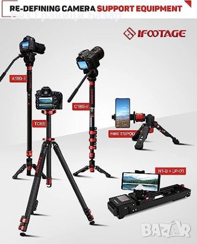 Нов Професионален Видео Статив IFOOTAGE K5 - 360° Панорама, 5kg Товар, снимка 7 - Чанти, стативи, аксесоари - 45506746