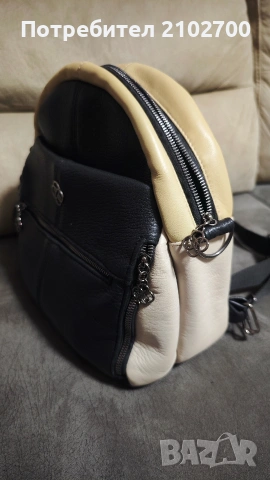 Дамска раница естествена кожа , снимка 2 - Раници - 53624033