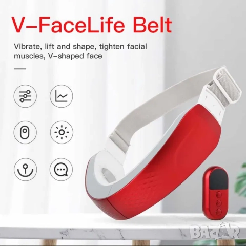 EMS лицев масажор, V-образен лифтинг колан за двойна брадичка и шия, снимка 3 - Масажори - 52084603