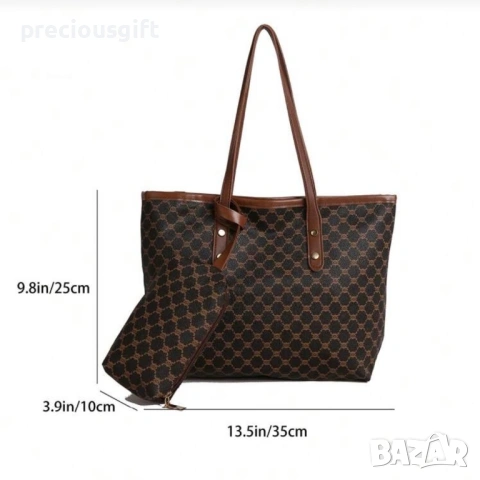 Дамска голяма чанта с несесер, снимка 5 - Чанти - 53801742