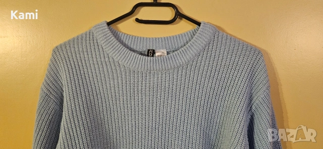 Светло син пуловер HM, XS размер, снимка 4 - Блузи с дълъг ръкав и пуловери - 51945470