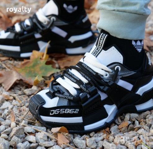 Дамски Сникърси-Dolce&Gabbana- Бяло и Черно, снимка 3 - Маратонки - 51632043