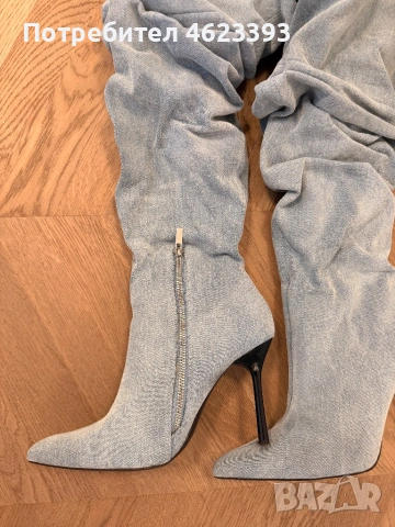 Дънкови ботуши Zara, снимка 2 - Дамски ботуши - 53573690