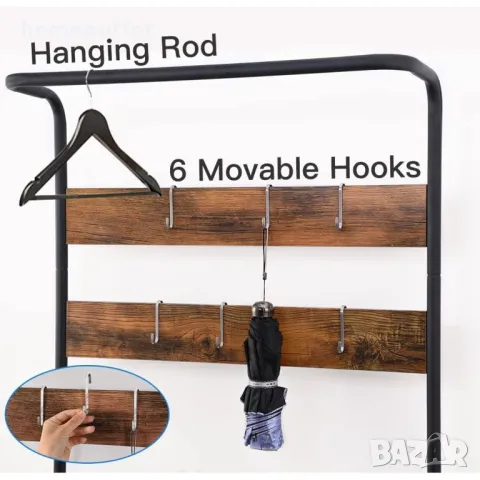 ПРОМОЦИЯ Портманто в индустриален стил JINHUI X001JX9LRN, снимка 4 - Портманта - 48848327