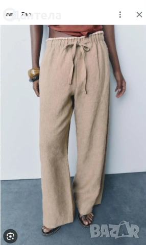 Ленен панталон Zara: “Тихият лукс за твоето лято 🌿“, снимка 2 - Панталони - 54158735