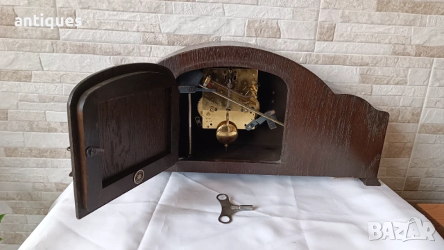 Стар каминен часовник - Junghans - Germany - Антика - 1970", снимка 10 - Антикварни и старинни предмети - 54105890