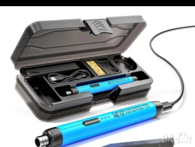 USB поялник, 3-степенно регулиране на температурата-Син цвят