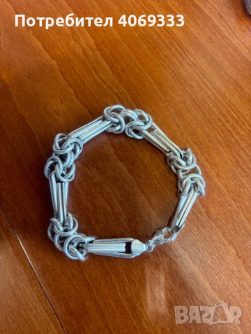 Сребърна гривна проба 925 32.6гр, снимка 2 - Гривни - 54172127