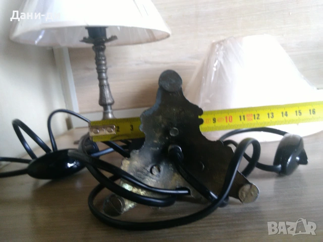 Месингови антикварни настолни ( нощни) лампи - чифт, снимка 3 - Настолни лампи - 54098398