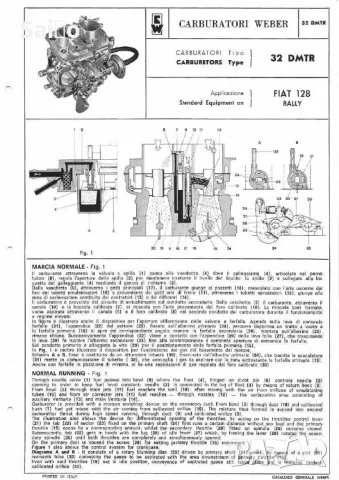 Механичен Карбуратор Weber DMTR 32 за FIAT 128 Rally, снимка 7 - Части - 48705866