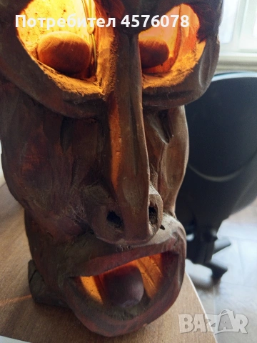 ретро дървена лампа ръчна изработка., снимка 2 - Настолни лампи - 53769615
