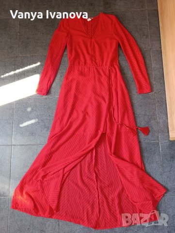 H&M дълга червена рокля за повод, снимка 6 - Рокли - 51089344