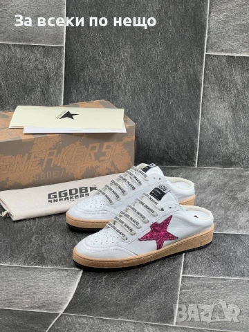 Golden Goose Дамски Бели Маратонки С Цикламена Звезда Естествена кожа👟Дамски Спортни Обувки КодE646, снимка 3 - Маратонки - 51002016